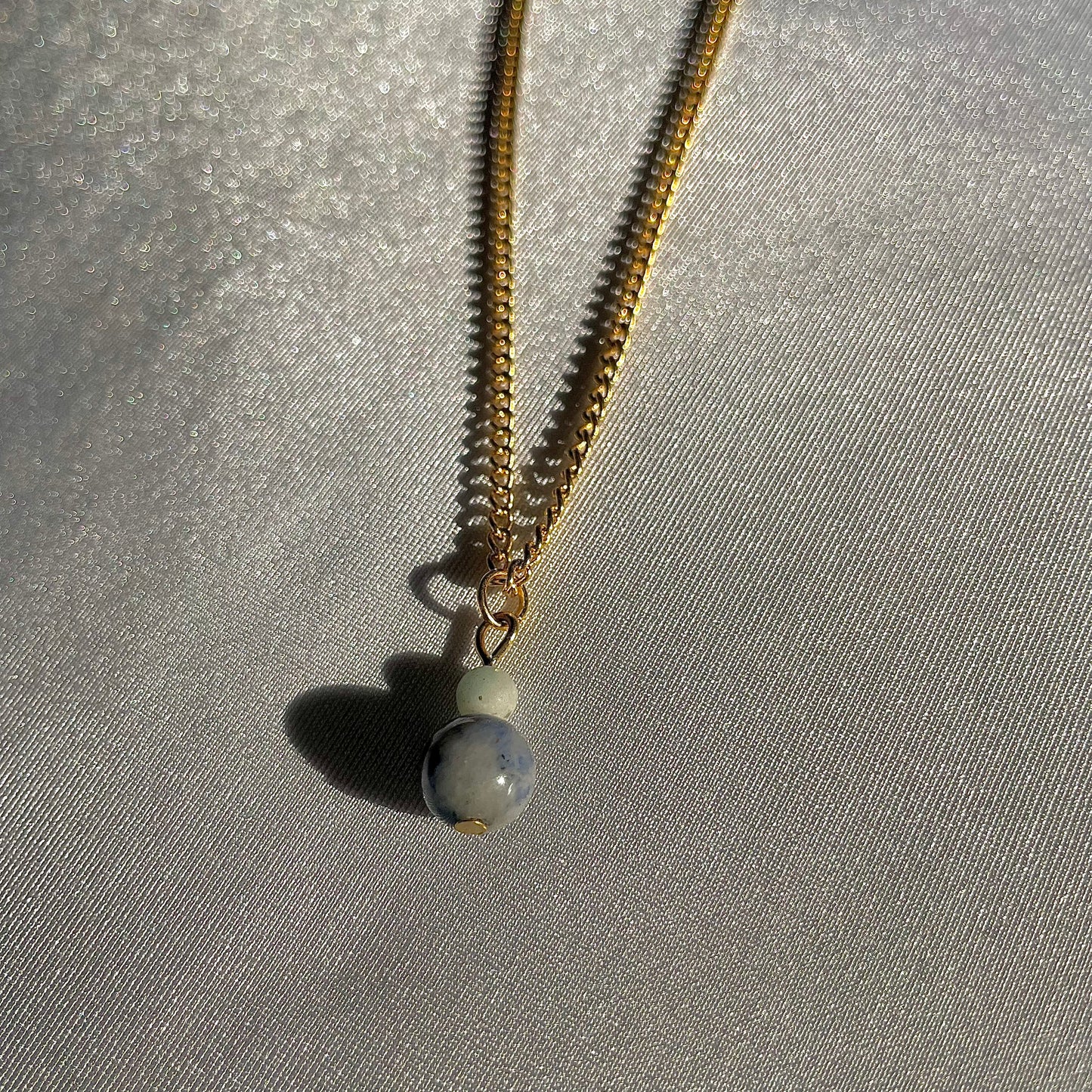 Blue Dot Stone Necklace