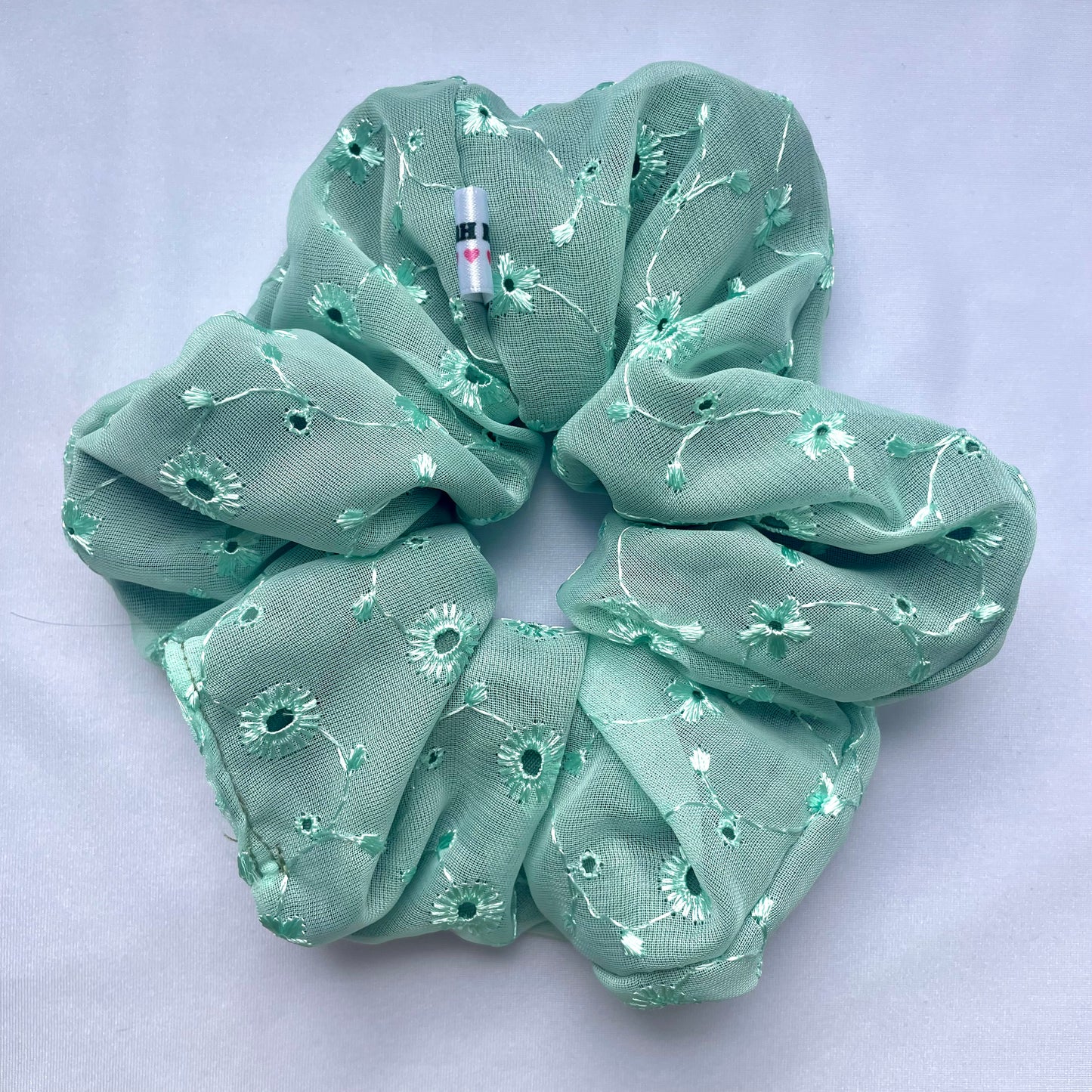 Green Mesh Scrunchie