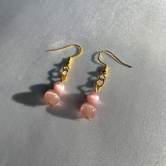 Pink Cat Eye Earrings