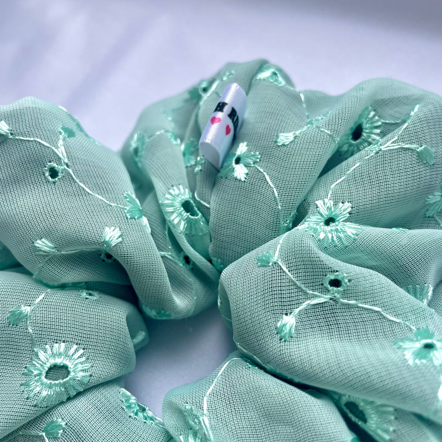 Green Mesh Scrunchie