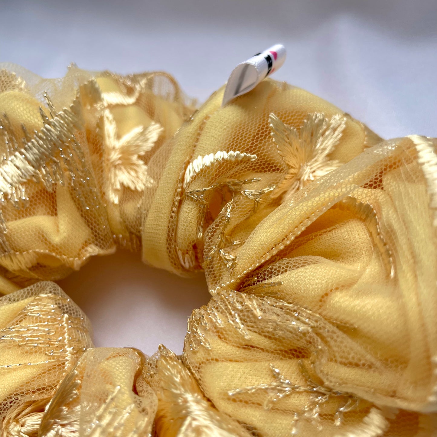 Yellow Mesh Scrunchie