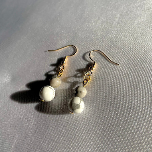 White Howlite Earrings